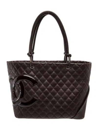 Pre-owned Chanel Large Ligne Cambon Tote In Brown