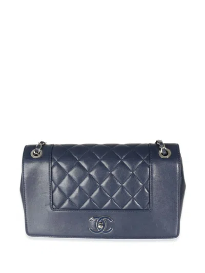 Pre-owned Chanel Large Mademoiselle Shoulder Bag In Blue