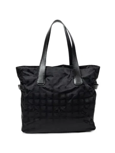 Pre-owned Chanel Large New Travel Line Tote Bag In Black