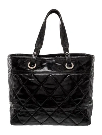 Pre-owned Chanel Large Paris-biarritz Tote In Black