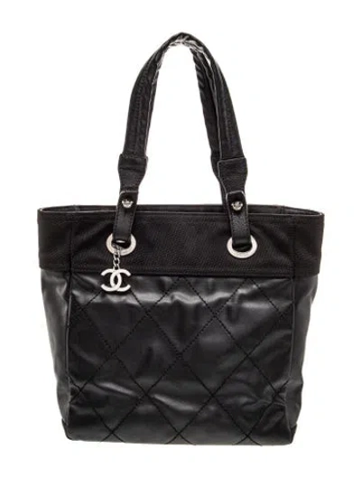 Pre-owned Chanel Large Paris-biarritz Tote In Black