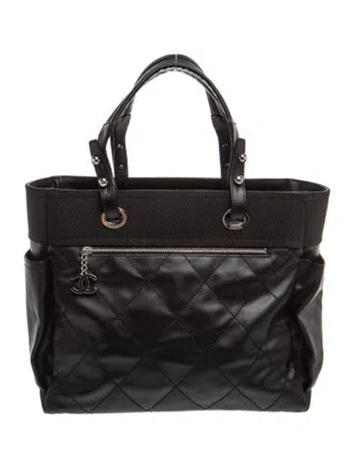 Pre-owned Chanel Large Paris-biarritz Tote In Black