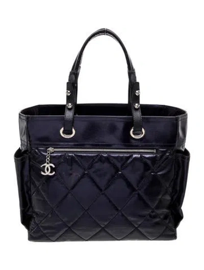 Pre-owned Chanel Large Paris-biarritz Tote In Blue