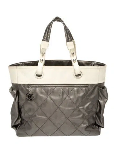Pre-owned Chanel Large Paris-biarritz Tote In Gray