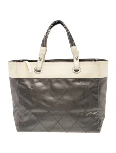 Pre-owned Chanel Large Paris-biarritz Tote In Gray