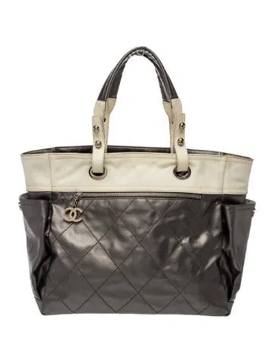 Pre-owned Chanel Large Paris-biarritz Tote In Grey