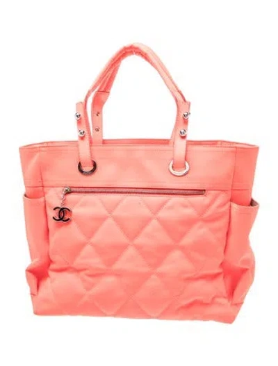 Pre-owned Chanel Large Paris-biarritz Tote In Orange
