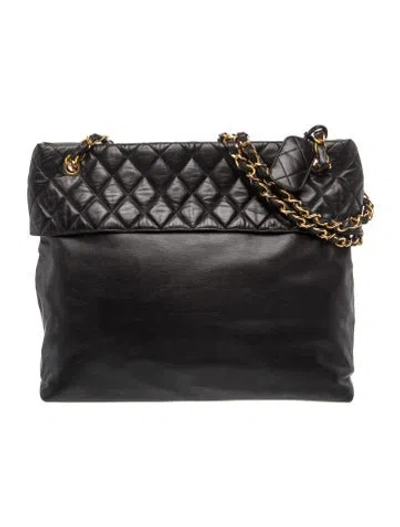 Pre-owned Chanel Large Quilted Tote In Black