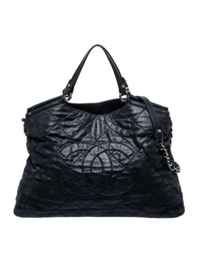 Pre-owned Chanel Large Sea Hit Tote In Black