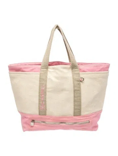 Pre-owned Chanel Large Sport Ligne Tote In Pink