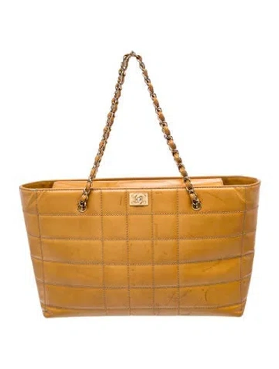 Pre-owned Chanel Large Square Quilt Cc Tote In Neutral