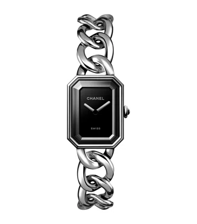Pre-owned Chanel Large Steel Première Gourmette Chain Watch In Silver