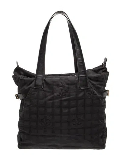Pre-owned Chanel Large Travel Ligne Tote In Black