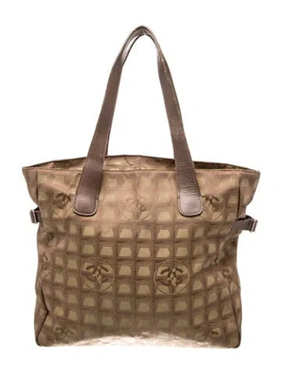 Pre-owned Chanel Large Travel Ligne Tote In Brown