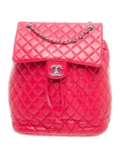 Pre-owned Chanel Large Urban Spirit Backpack In Red