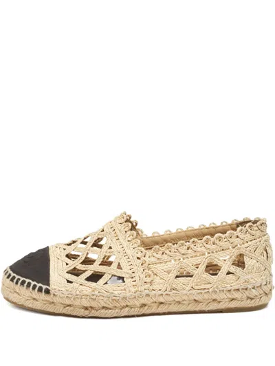 Pre-owned Chanel Laser-cut Raffia Espadrilles