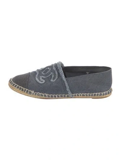 Pre-owned Chanel Late 2000's - Early 2010's Interlocking Cc Logo Espadrilles In Blue