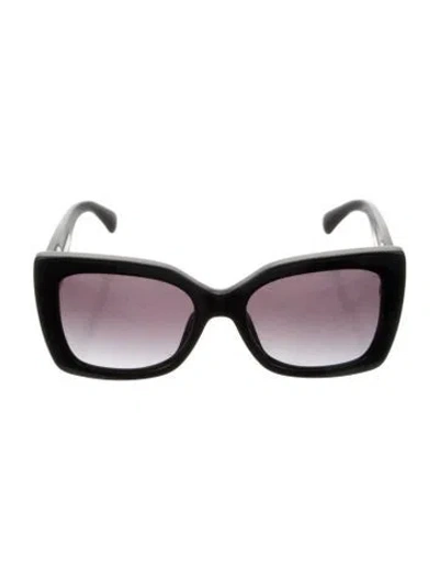Pre-owned Chanel Late 2000's - Early 2010's Interlocking Cc Logo Sunglasses In Black