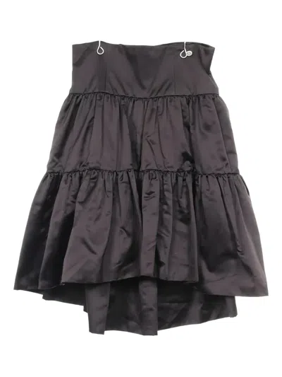 Pre-owned Chanel Layered Silk Skirt In Black