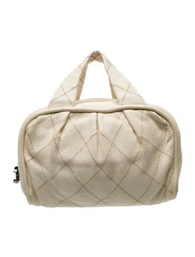 Pre-owned Chanel Le Marais Bowler Bag In White