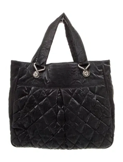 Pre-owned Chanel Le Marais Large Tote In Black