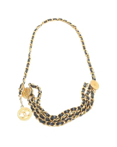Chanel Leather 3-row Chain Belt In Multicolour