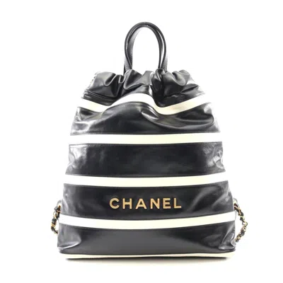 Pre-owned Chanel Leather Backpack In Black