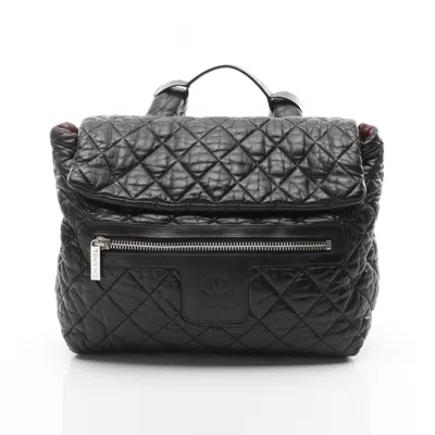 Pre-owned Chanel Leather Backpack () In Black
