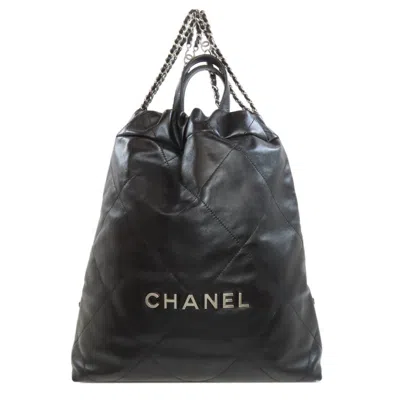 Pre-owned Chanel Leather Backpack () In Black