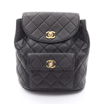 Pre-owned Chanel Leather Backpack () In Black