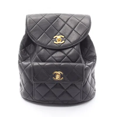 Pre-owned Chanel Leather Backpack () In Black