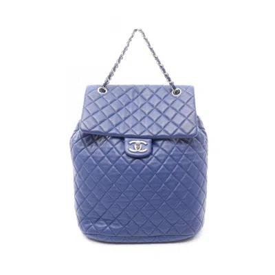 Pre-owned Chanel Leather Backpack () In Blue
