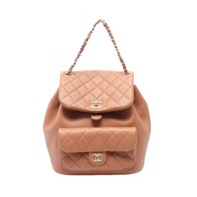 Pre-owned Chanel Leather Backpack () In Brown