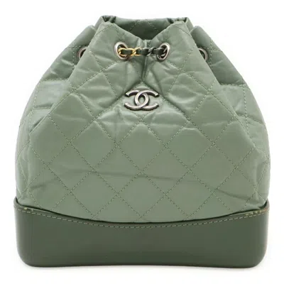 Pre-owned Chanel Leather Backpack () In Green