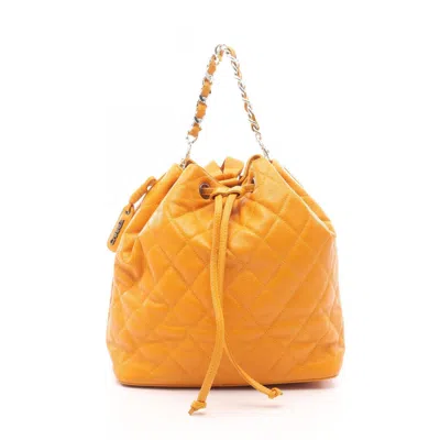 Pre-owned Chanel Leather Backpack () In Orange