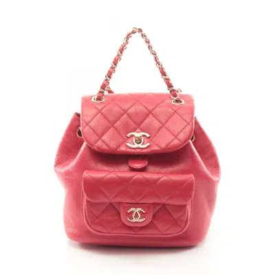 Pre-owned Chanel Leather Backpack () In Pink
