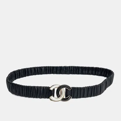 Pre-owned Chanel Leather Black Banding Belt