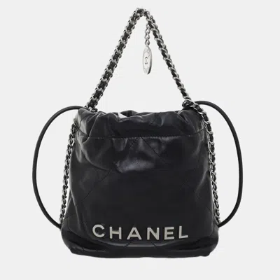 Pre-owned Chanel Leather Black Mini C22 Bag