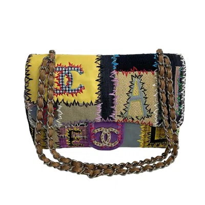 Pre-owned Chanel Leather Blue Canvas Shoulder Bag () In Multi