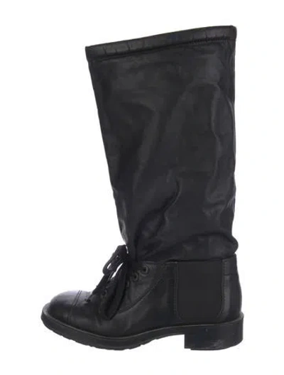 Pre-owned Chanel Leather Boots In Black