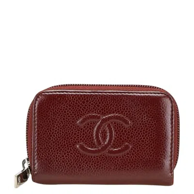 Pre-owned Chanel Leather Card Case () In Pink