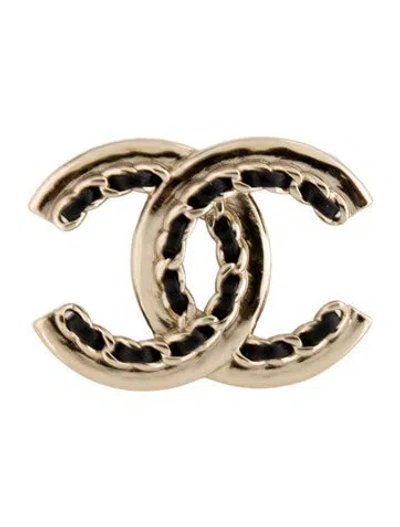 Pre-owned Chanel Leather Cc Brooch In Multicolor