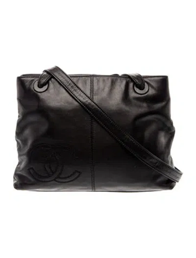 Pre-owned Chanel Leather Cc Tote In Black