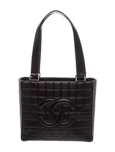 Pre-owned Chanel Leather Cc Tote In Black