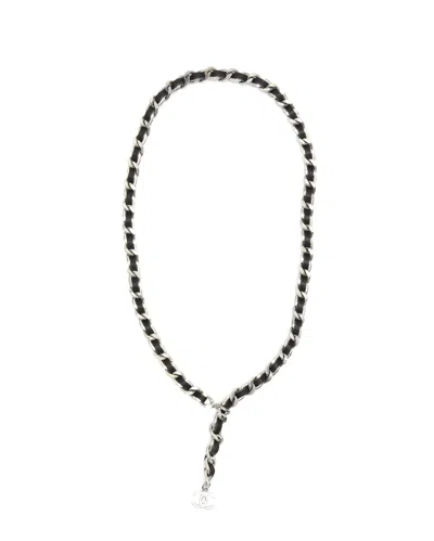 Pre-owned Chanel Leather Chain Belt In Black