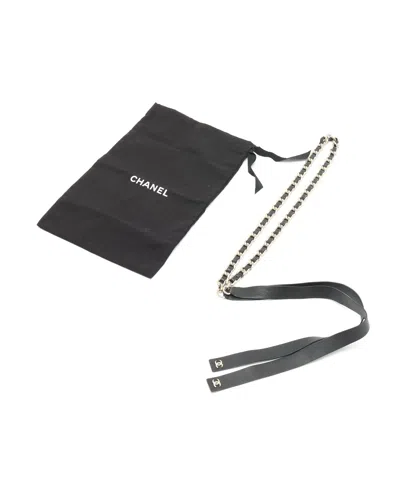 Chanel Leather Chain Belt In Black
