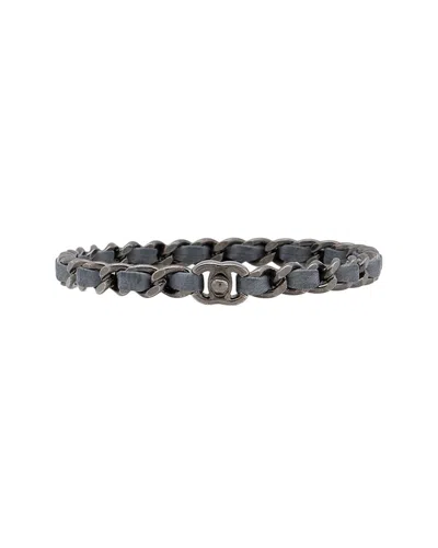 Pre-owned Chanel Leather Chain Cc Turnlock Bangle (authentic Pre-loved)