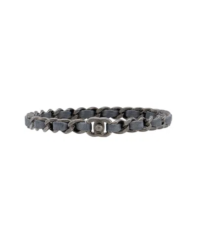 Pre-owned Chanel Leather Chain Cc Turnlock Bangle (authentic Pre-loved)