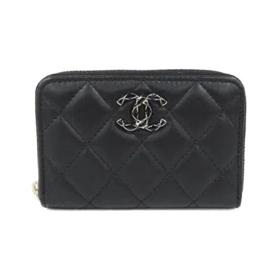 Pre-owned Chanel Leather Coin Purse/coin Case () In Black