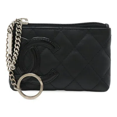 Pre-owned Chanel Leather Coin Purse/coin Case () In Black